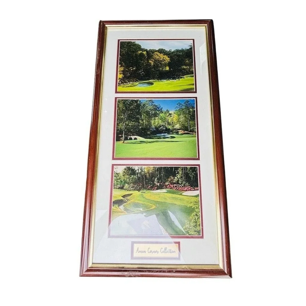 Vintage Amen Corner Collection Augusta National Framed Photos Masters Golf 16x20